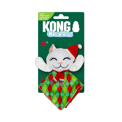 KONG Holiday Crackles Santa Kitty Argyle